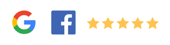 Google & Facebook Icons with 5 star rating